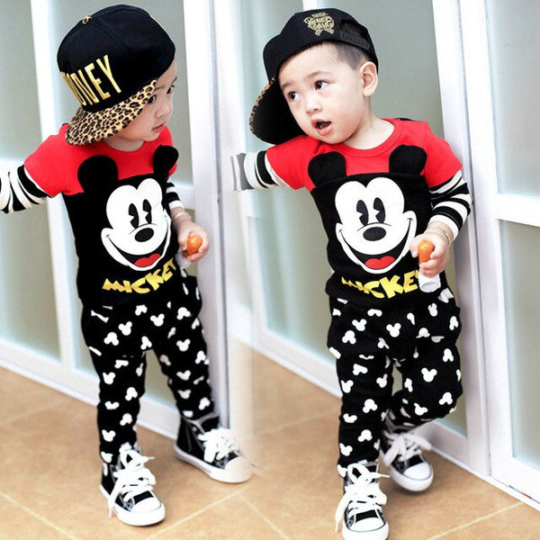 Disney Baby Boy Clothes Mickey Kids Clothes Sets Baby Girl Clothes Bebe Fashion Outfits Cartoon Spring Clothes Infant Newborn