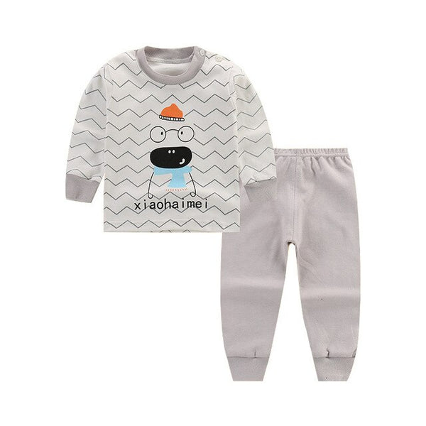 2018 Newly Autumn Lovely Pretty Infant Baby Girls Clothes Sets Cartoon Cloud Print Long Sleeve Pullover White Tops+Striped Pants