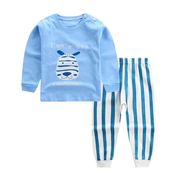 2018 Newly Autumn Lovely Pretty Infant Baby Girls Clothes Sets Cartoon Cloud Print Long Sleeve Pullover White Tops+Striped Pants