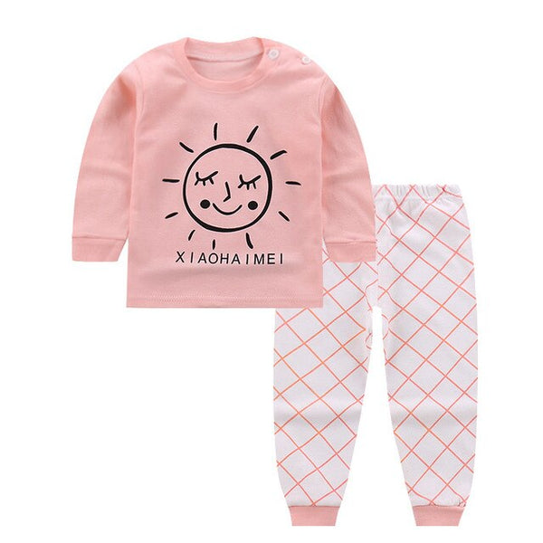 2018 Newly Autumn Lovely Pretty Infant Baby Girls Clothes Sets Cartoon Cloud Print Long Sleeve Pullover White Tops+Striped Pants