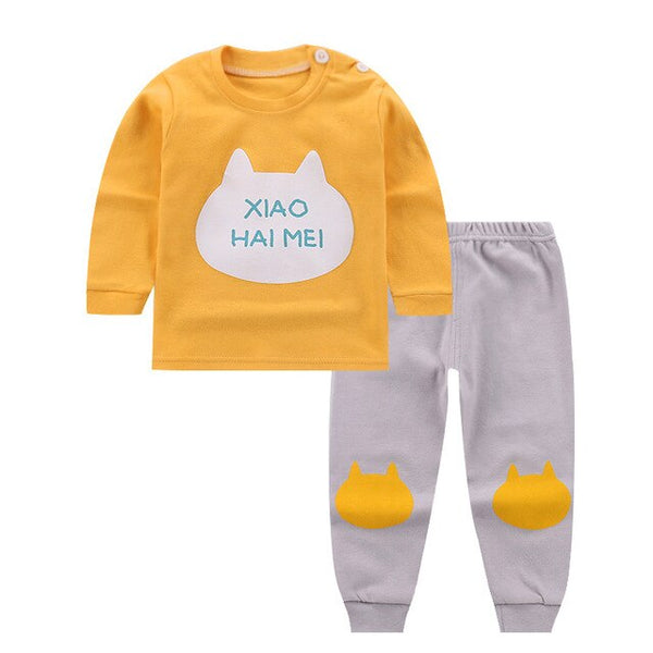 2018 Newly Autumn Lovely Pretty Infant Baby Girls Clothes Sets Cartoon Cloud Print Long Sleeve Pullover White Tops+Striped Pants