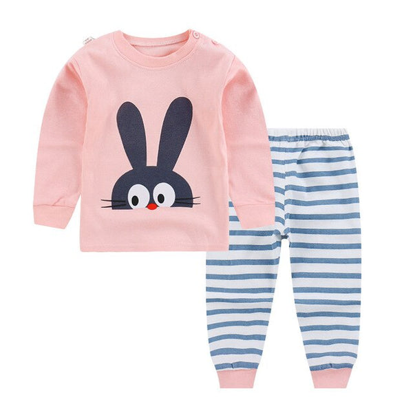 2018 Newly Autumn Lovely Pretty Infant Baby Girls Clothes Sets Cartoon Cloud Print Long Sleeve Pullover White Tops+Striped Pants