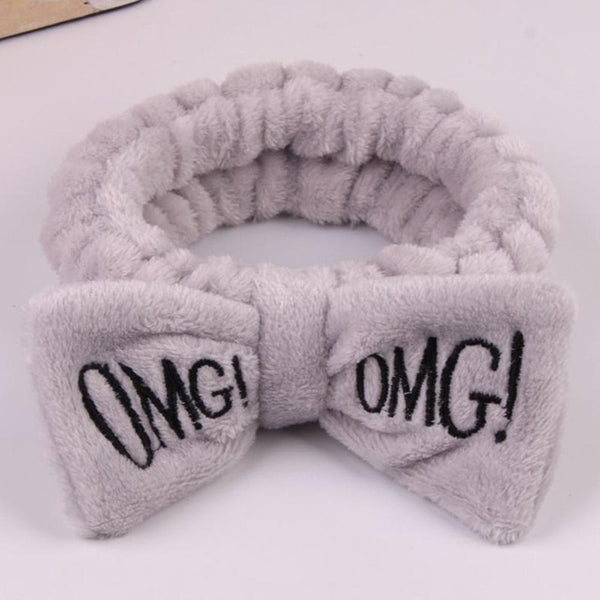New Letter "OMG" Coral Fleece Soft Bow Headbands for women Girls Cute Hair Holder Hairbands Hair Bands Headwear Hair Accessories