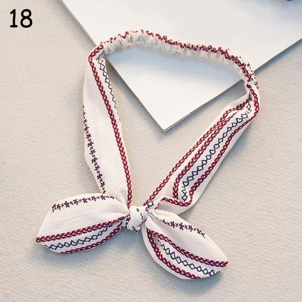 Women Sweet Hair Bands Print Headbands Retro Hair Accessories Cross Turban Bandage Bandanas Hairband Headwrap Summer Headwear