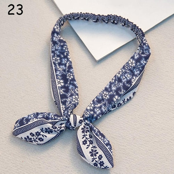 Women Sweet Hair Bands Print Headbands Retro Hair Accessories Cross Turban Bandage Bandanas Hairband Headwrap Summer Headwear