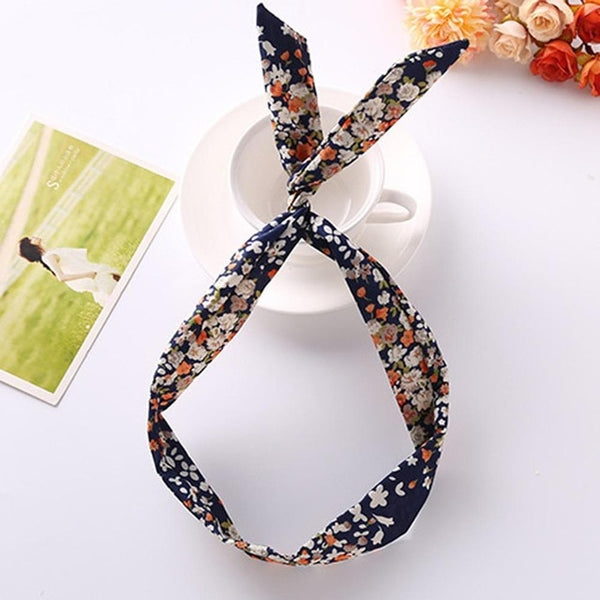 Women Sweet Hair Bands Print Headbands Retro Hair Accessories Cross Turban Bandage Bandanas Hairband Headwrap Summer Headwear