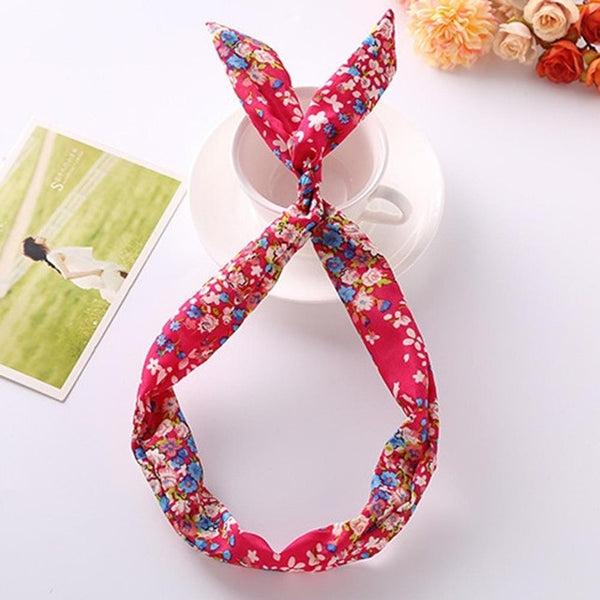 Women Sweet Hair Bands Print Headbands Retro Hair Accessories Cross Turban Bandage Bandanas Hairband Headwrap Summer Headwear