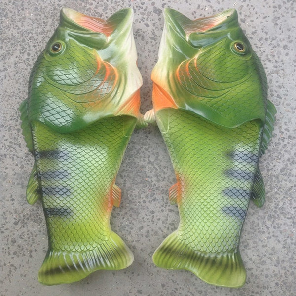 Unisex Beach Slippers Men Large Size 33-47 Family Funny Fish Slippers Boys Summer Shoes 2020 Runway Shoes Man's Slides