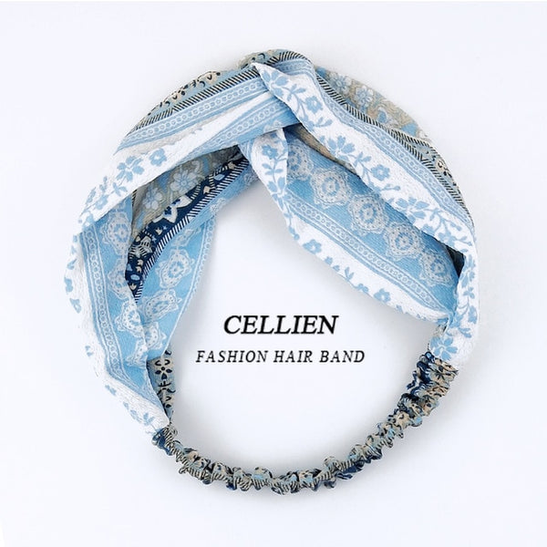 2020 NEW Hair Accessories for Women Girls Hair Bands Print Headbands Vintage Cross Turban Scarf Bandage повязка на голову DS02