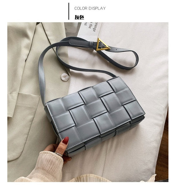 Small Weave Flap Bags For Women 2020 New Good Quality Fashion PU Leather  Shoulder Crossbody Bag Female Summer Handbags