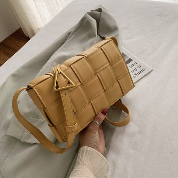 Small Weave Flap Bags For Women 2020 New Good Quality Fashion PU Leather  Shoulder Crossbody Bag Female Summer Handbags