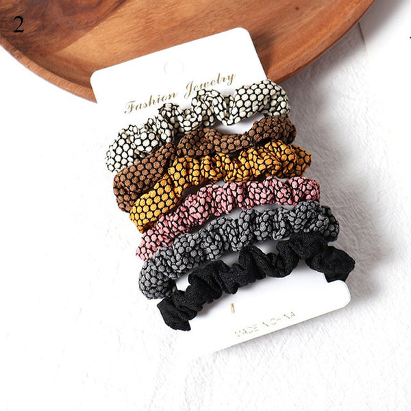 1 Set Scrunchies Hair Ring Candy Color Hair Ties Rope Autumn Winter Women Ponytail Hair Accessories 4-6Pcs Girls Hairbands Gifts