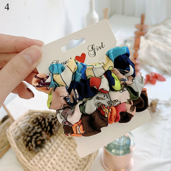 1 Set Scrunchies Hair Ring Candy Color Hair Ties Rope Autumn Winter Women Ponytail Hair Accessories 4-6Pcs Girls Hairbands Gifts