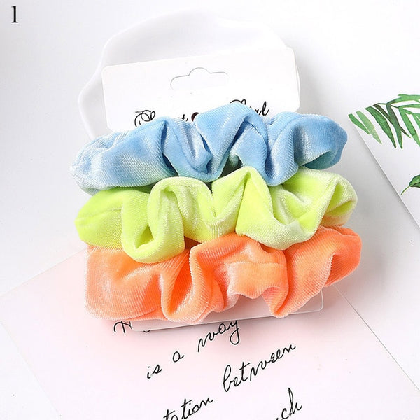 1 Set Scrunchies Hair Ring Candy Color Hair Ties Rope Autumn Winter Women Ponytail Hair Accessories 4-6Pcs Girls Hairbands Gifts