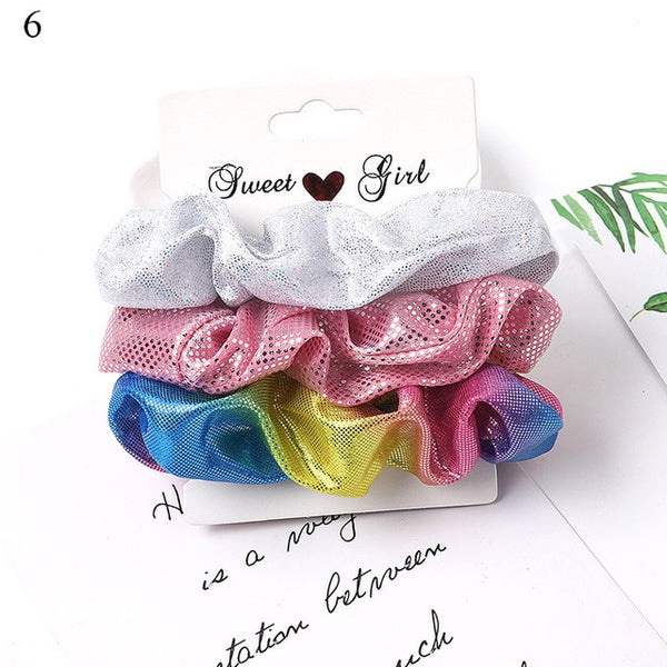1 Set Scrunchies Hair Ring Candy Color Hair Ties Rope Autumn Winter Women Ponytail Hair Accessories 4-6Pcs Girls Hairbands Gifts