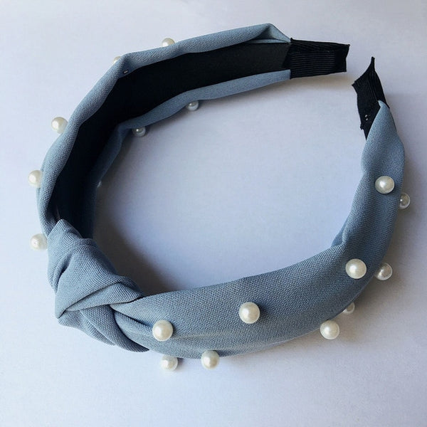 Solid Color Knot Headbands for Women Simple Fabric Girls Hairband Women Hair Accessories Wide Side Hair Band