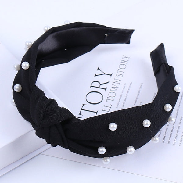 Solid Color Knot Headbands for Women Simple Fabric Girls Hairband Women Hair Accessories Wide Side Hair Band