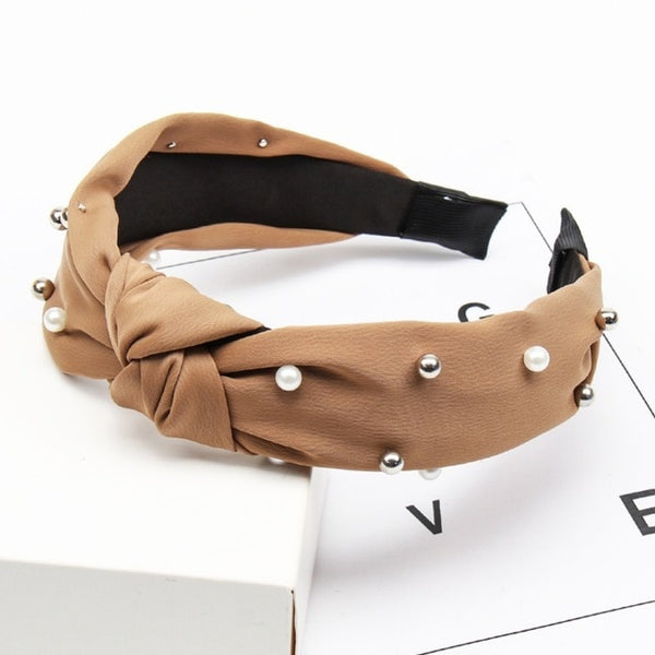 Solid Color Knot Headbands for Women Simple Fabric Girls Hairband Women Hair Accessories Wide Side Hair Band