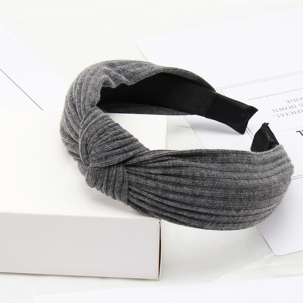 Solid Color Knot Headbands for Women Simple Fabric Girls Hairband Women Hair Accessories Wide Side Hair Band