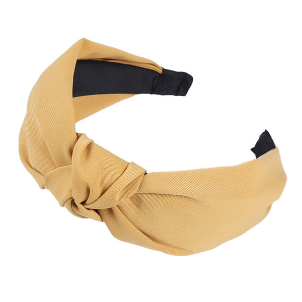 Solid Color Knot Headbands for Women Simple Fabric Girls Hairband Women Hair Accessories Wide Side Hair Band