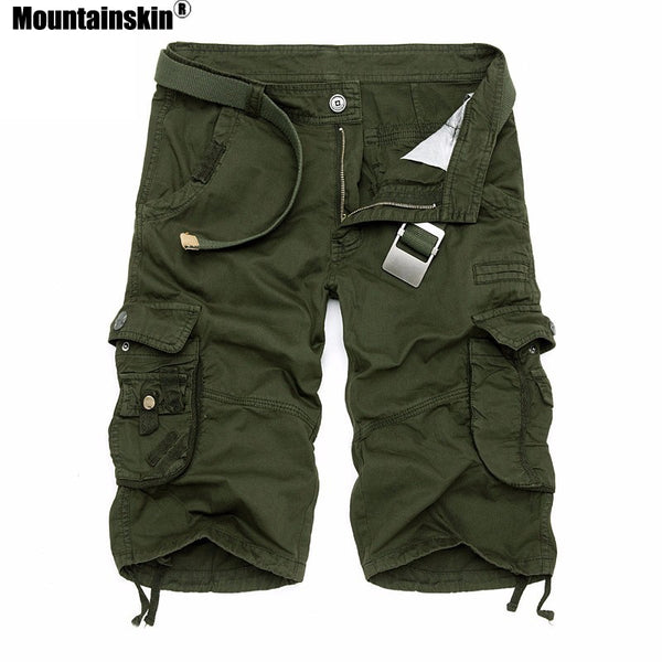 Mountainskin Summer Men's Camo Cargo Shorts Cotton Military Camouflage Male Jogger Board Shorts Men Brand Clothing SA495