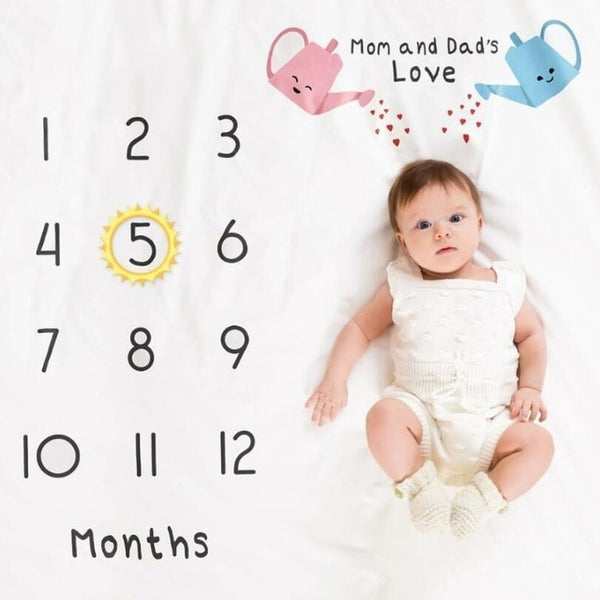 Baby Blanket Newborn Swaddle Stroller Bedding Wrap Photo Background Cloth Monthly Growth Number Photography Props Unisex