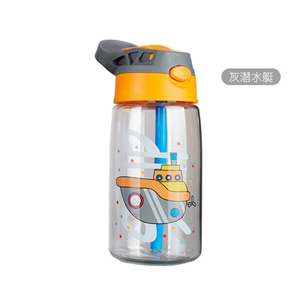 480ML Kids Water Cup Creative Cartoon Baby Feeding Cups With Straws Leakproof Water Bottles Outdoor Portable Children's Cups