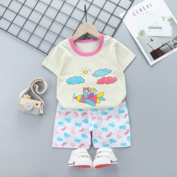 New Boys Outfits 9M-6T Girls Clothes Children's Clothing Suits Top Cotton Pants Suit 2pcs Clothing Sets Kids Clothes 9M24M3T5T6T