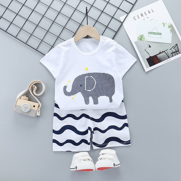 New Boys Outfits 9M-6T Girls Clothes Children's Clothing Suits Top Cotton Pants Suit 2pcs Clothing Sets Kids Clothes 9M24M3T5T6T