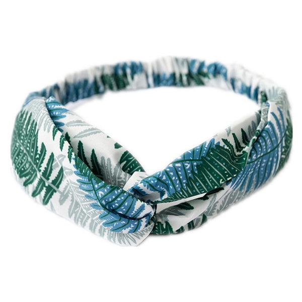 Fashion Cross Knot Headbands Flower Print Elastic Hair Bands Ties Scarf Ribbon Headwear Women Hair Accessories Head Wrap