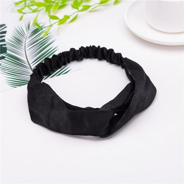 Fashion Cross Knot Headbands Flower Print Elastic Hair Bands Ties Scarf Ribbon Headwear Women Hair Accessories Head Wrap