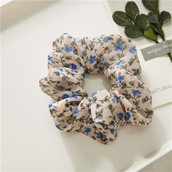 Fashion Cross Knot Headbands Flower Print Elastic Hair Bands Ties Scarf Ribbon Headwear Women Hair Accessories Head Wrap