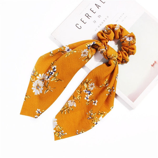 Fashion Cross Knot Headbands Flower Print Elastic Hair Bands Ties Scarf Ribbon Headwear Women Hair Accessories Head Wrap