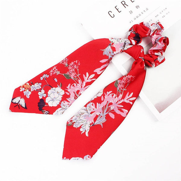 Fashion Cross Knot Headbands Flower Print Elastic Hair Bands Ties Scarf Ribbon Headwear Women Hair Accessories Head Wrap