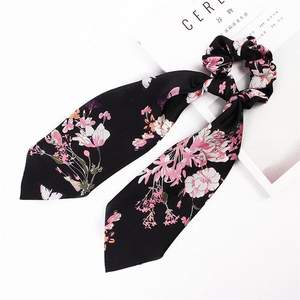 Fashion Cross Knot Headbands Flower Print Elastic Hair Bands Ties Scarf Ribbon Headwear Women Hair Accessories Head Wrap