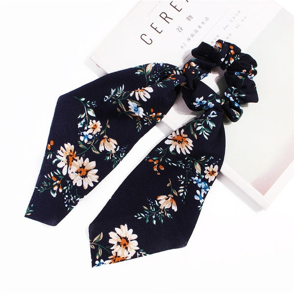 Fashion Cross Knot Headbands Flower Print Elastic Hair Bands Ties Scarf Ribbon Headwear Women Hair Accessories Head Wrap