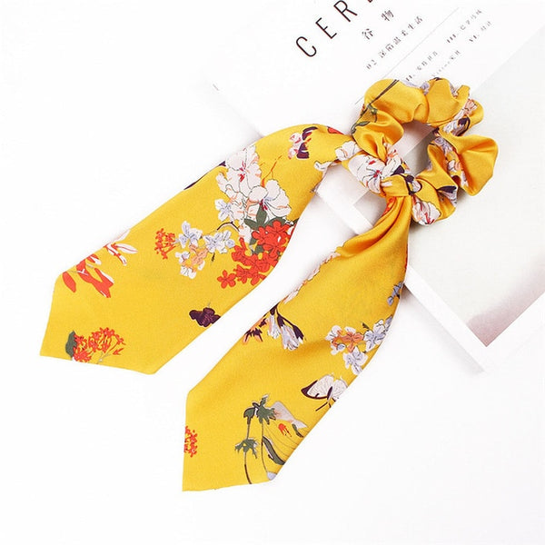 Fashion Cross Knot Headbands Flower Print Elastic Hair Bands Ties Scarf Ribbon Headwear Women Hair Accessories Head Wrap
