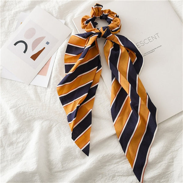 Fashion Cross Knot Headbands Flower Print Elastic Hair Bands Ties Scarf Ribbon Headwear Women Hair Accessories Head Wrap
