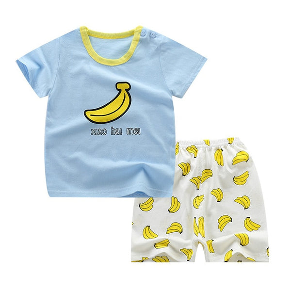 2019 Baby Boys Girls Clothing Set Summer Short Sleeve Cartoon Cotton Infant Newborn Clothes Suit Outerwear T-shirts 3t4t5t6t7t8t