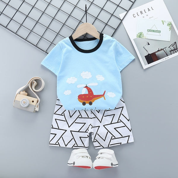 Kids Baby Clothing Children's Infant Girls Cotton Clothes Short Sleeve Suit T-Shirt+Shorts Toddler Girl Spring Clothes