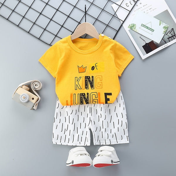 Kids Baby Clothing Children's Infant Girls Cotton Clothes Short Sleeve Suit T-Shirt+Shorts Toddler Girl Spring Clothes