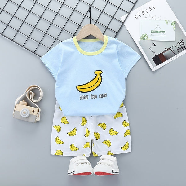 Kids Baby Clothing Children's Infant Girls Cotton Clothes Short Sleeve Suit T-Shirt+Shorts Toddler Girl Spring Clothes
