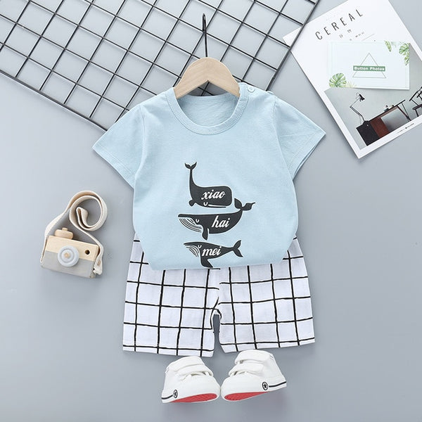 Kids Baby Clothing Children's Infant Girls Cotton Clothes Short Sleeve Suit T-Shirt+Shorts Toddler Girl Spring Clothes