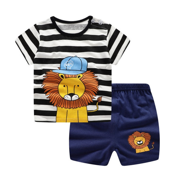 Kids Baby Clothing Children's Infant Girls Cotton Clothes Short Sleeve Suit T-Shirt+Shorts Toddler Girl Spring Clothes