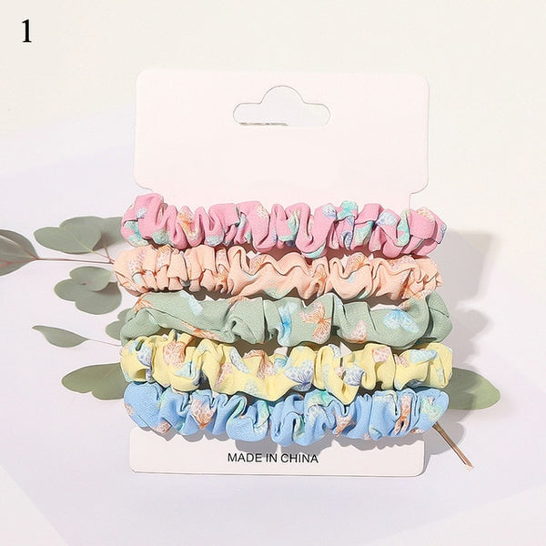 1 Set Scrunchies Hair Ring Candy Color Hair Ties Rope Autumn Winter Women Ponytail Hair Accessories 4-6Pcs Girls Hairbands Gifts