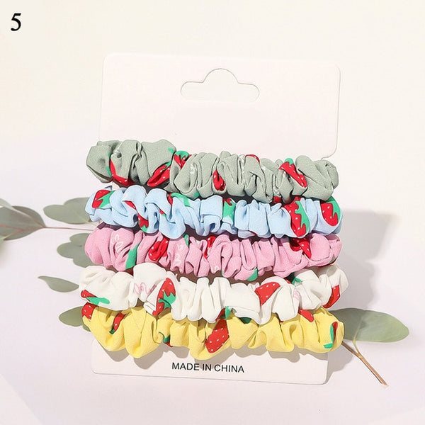 1 Set Scrunchies Hair Ring Candy Color Hair Ties Rope Autumn Winter Women Ponytail Hair Accessories 4-6Pcs Girls Hairbands Gifts