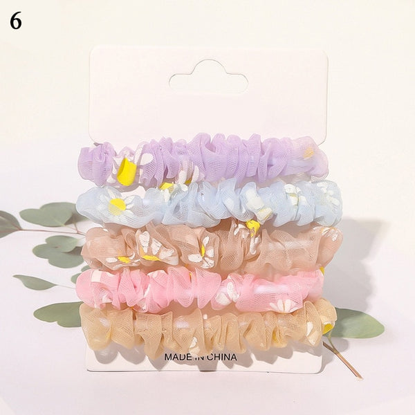 1 Set Scrunchies Hair Ring Candy Color Hair Ties Rope Autumn Winter Women Ponytail Hair Accessories 4-6Pcs Girls Hairbands Gifts