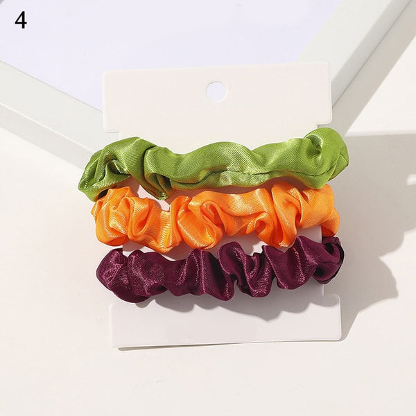 1 Set Scrunchies Hair Ring Candy Color Hair Ties Rope Autumn Winter Women Ponytail Hair Accessories 4-6Pcs Girls Hairbands Gifts