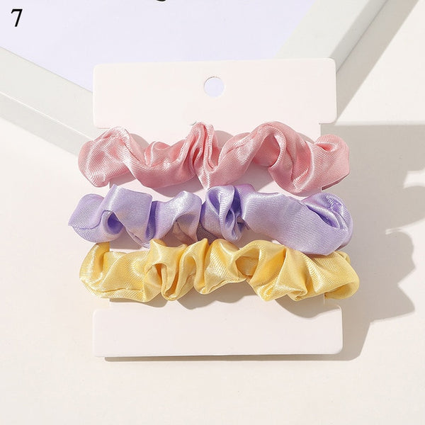 1 Set Scrunchies Hair Ring Candy Color Hair Ties Rope Autumn Winter Women Ponytail Hair Accessories 4-6Pcs Girls Hairbands Gifts