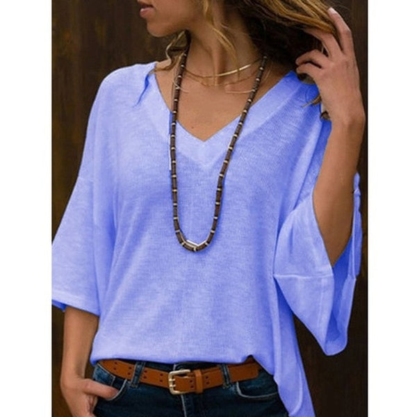 GAOKE White Summer T Shirt Women Casual Womens Tee Shirts V-neck Plus Size Tops Short Sleeve T-shirt Ladies Women Clothings